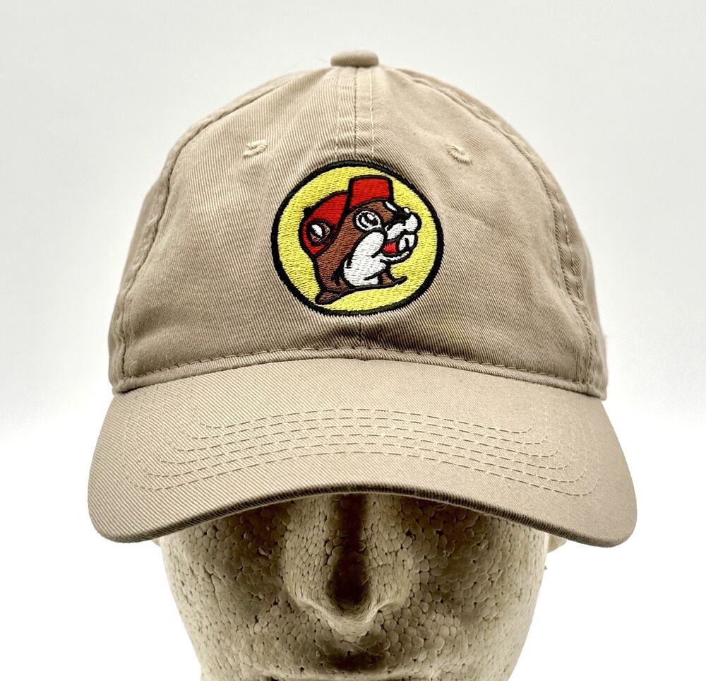 Bucees Hat Beaver Logo Khaki Tan Strapback Adjustable Dad Hat Cap